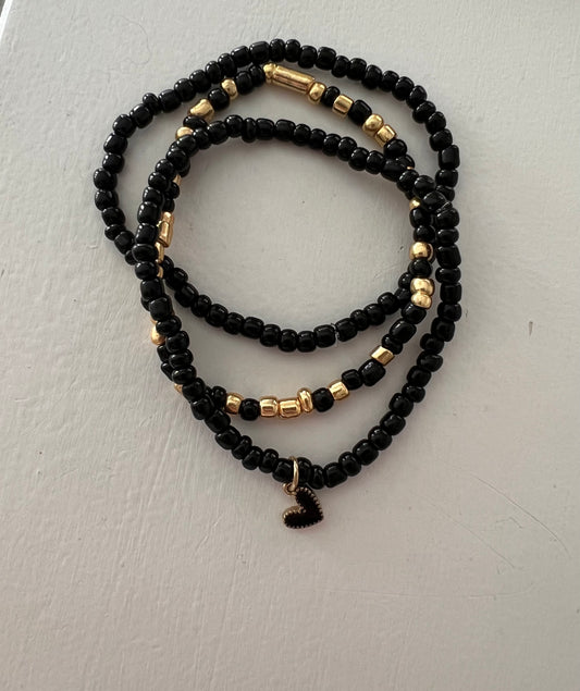 Black Heart Charm set