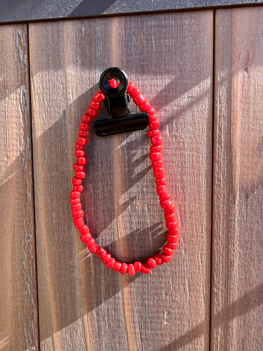 Red seed bead bracelet