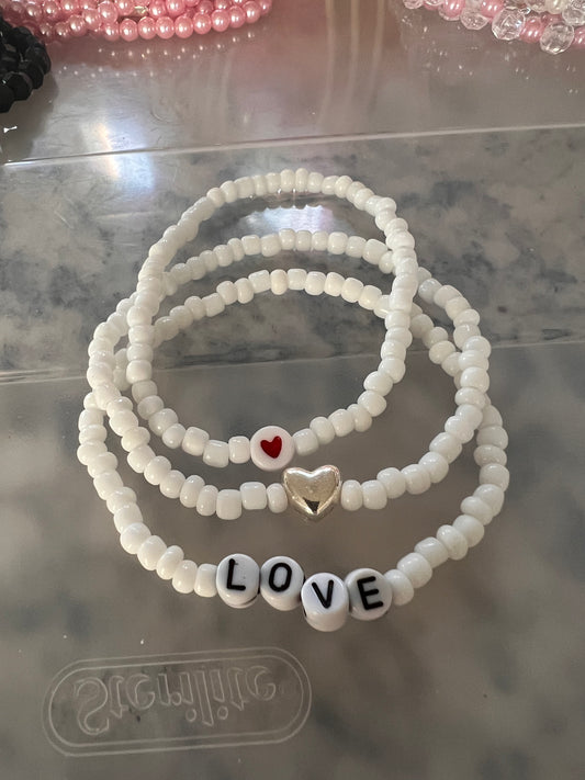 White love bracelet set